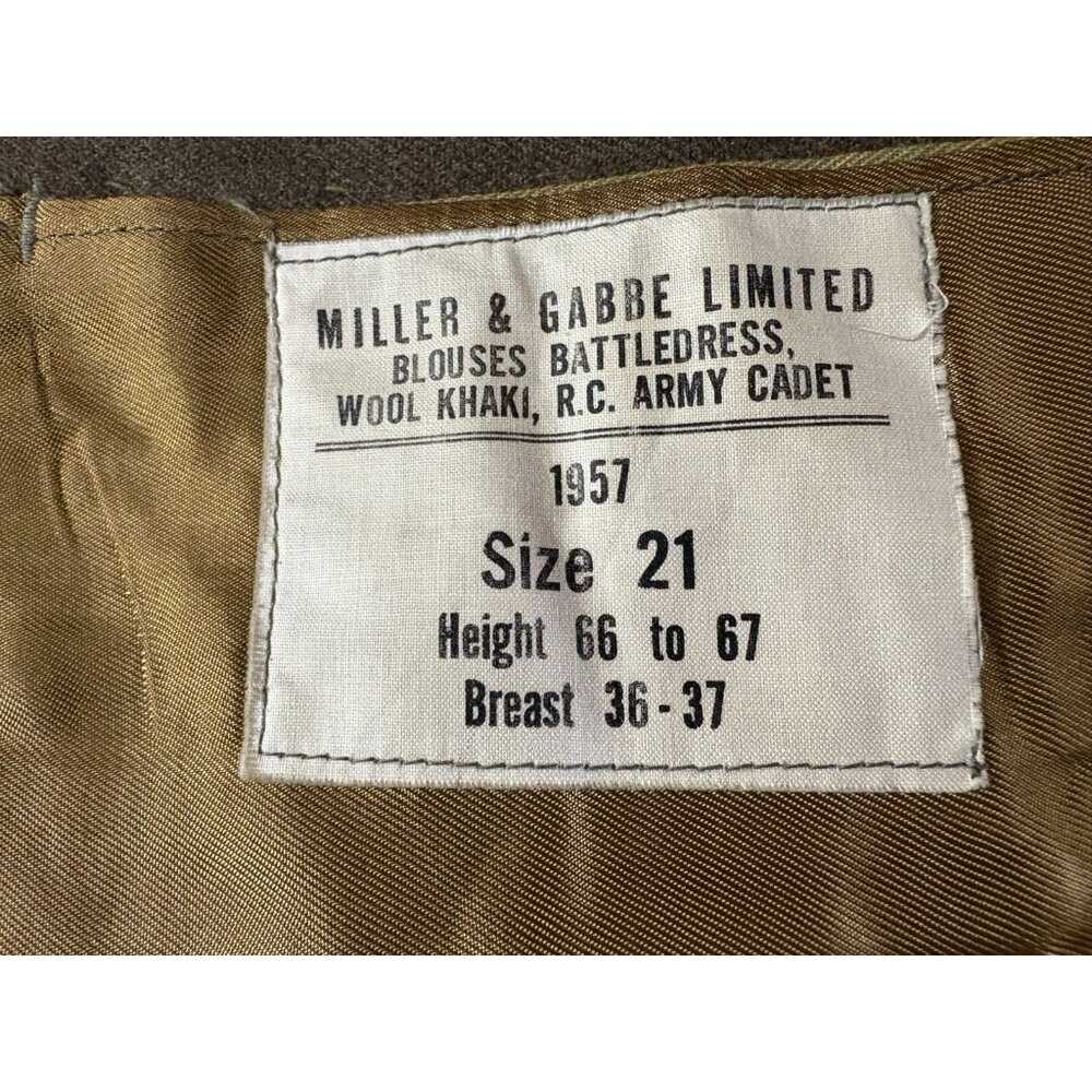 Miller & Gabbe Ltd Us Army Wool Cropped Jacket Sz Large Green Khaki Vintage 1955 View 2